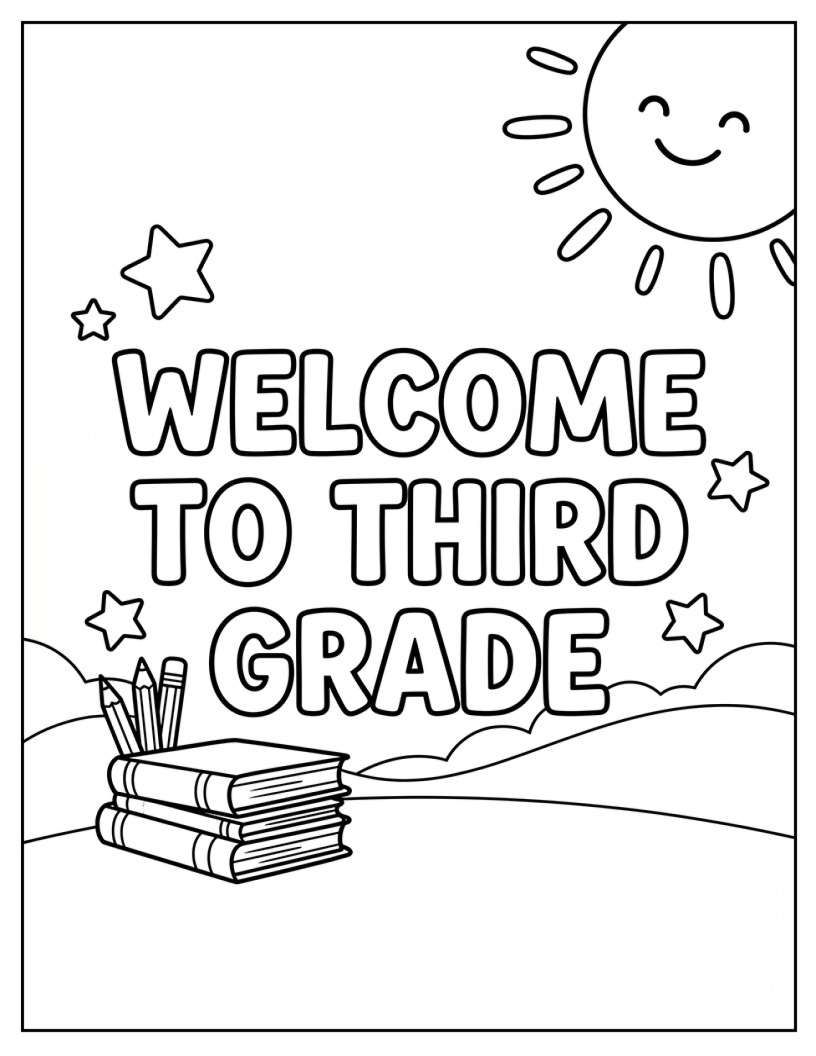 Welcome to Third Grade Coloring Printable