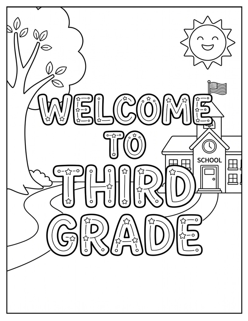 Welcome to Third Grade Coloring Sheet