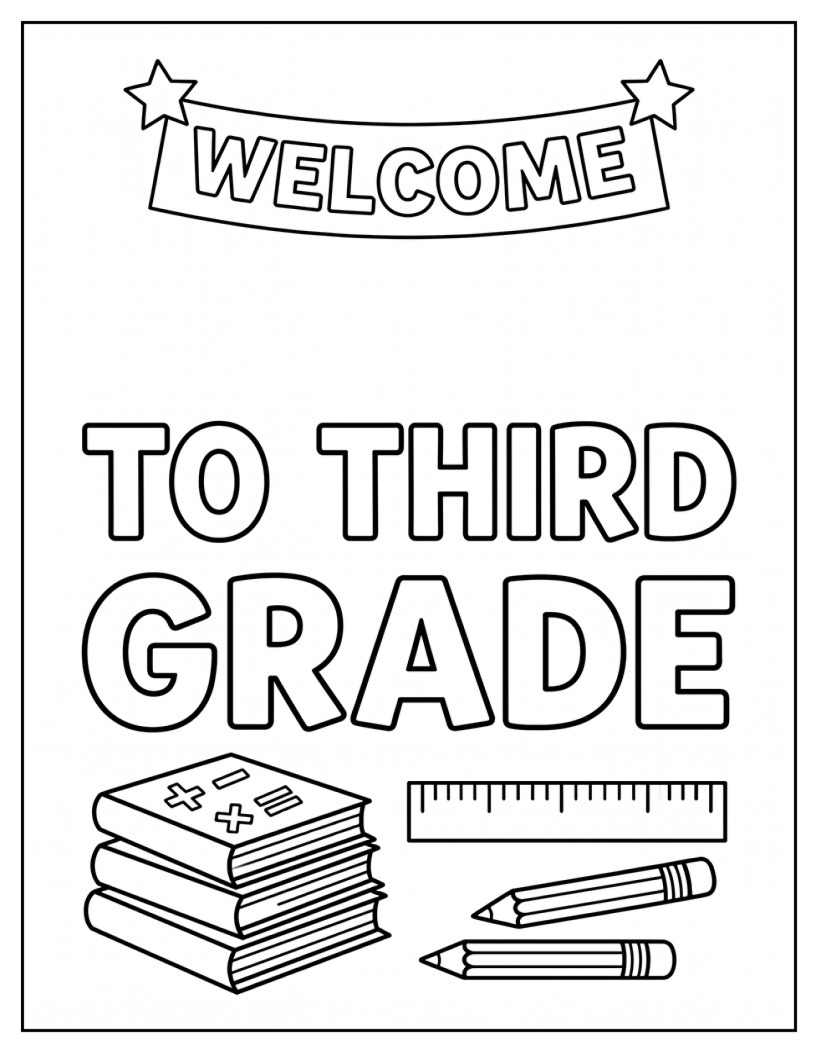 Welcome to Third Grade Free Coloring Page