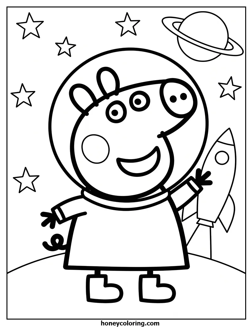 Peppa Pig Downloadable Coloring Page
