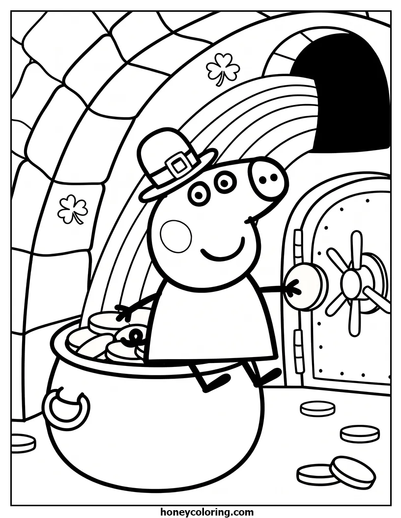 Peppa Pig Print At Home Coloring Page