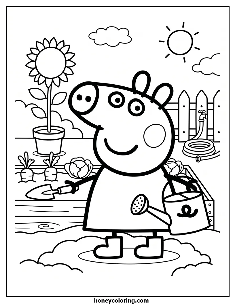 Peppa Pig Printable Outline