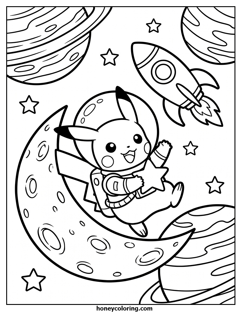 Pikachu Coloring Book Page