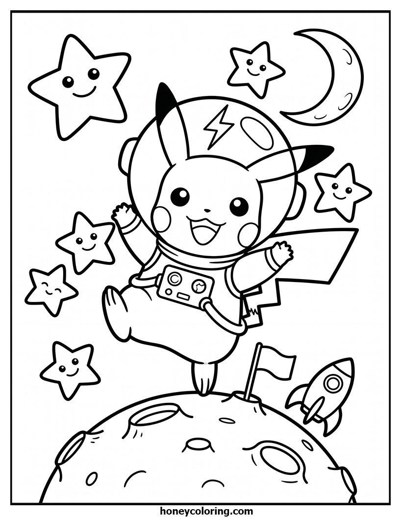 Pikachu Coloring Printout