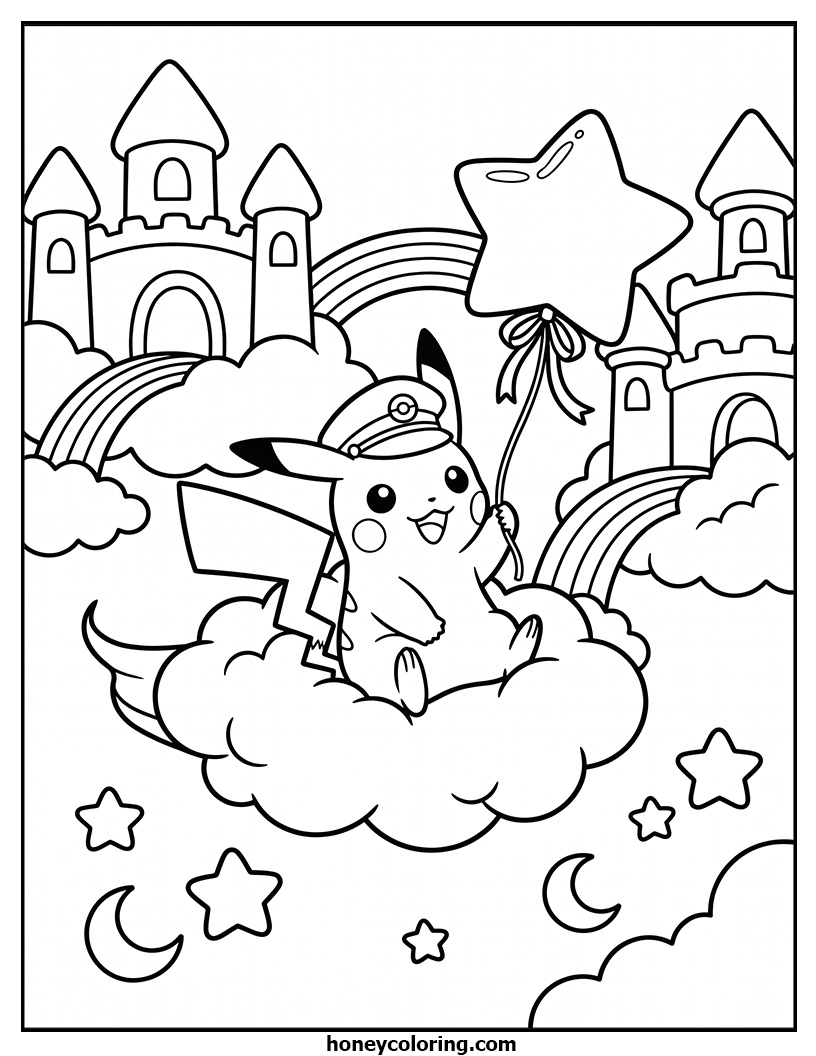 Pikachu Coloring Template