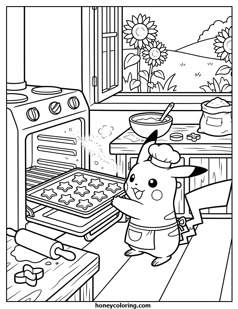 Pikachu Coloring Worksheet