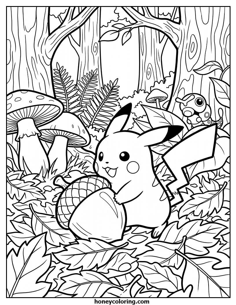 Pikachu Downloadable Coloring Page