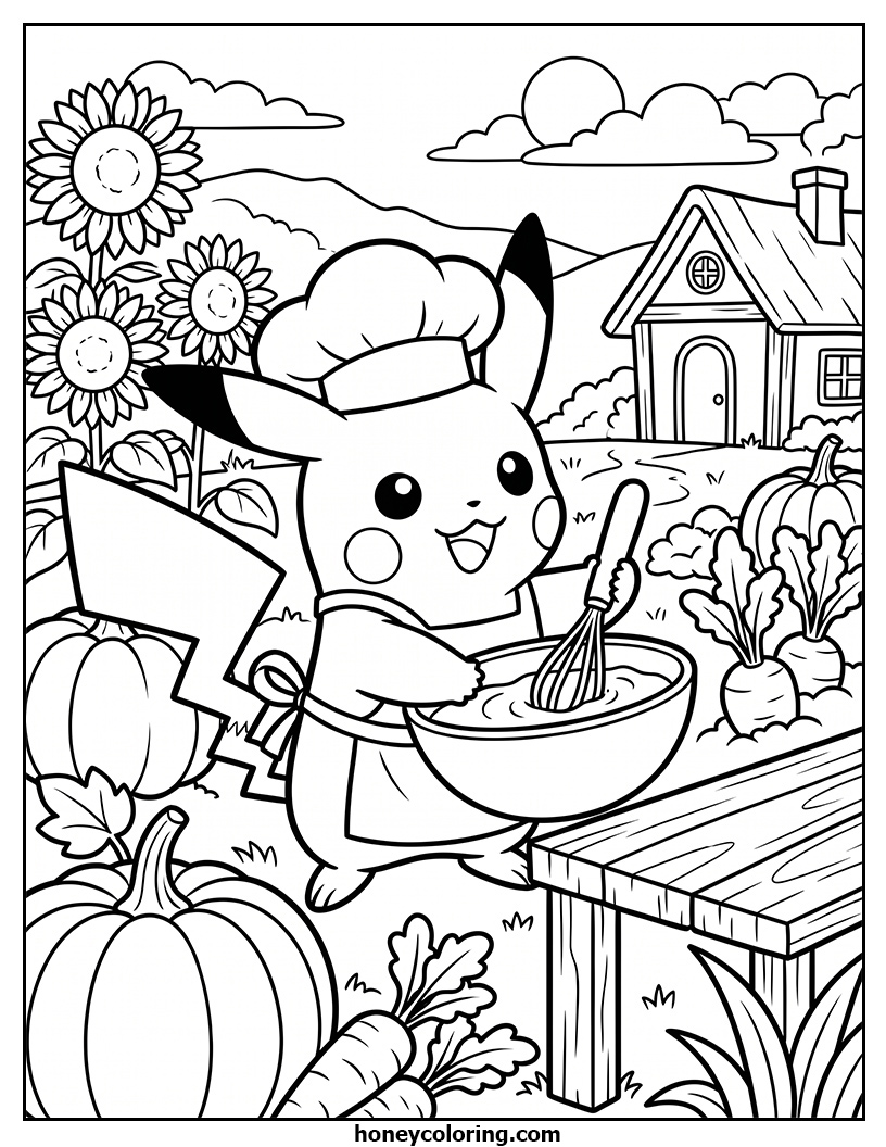 Pikachu Outline Drawing