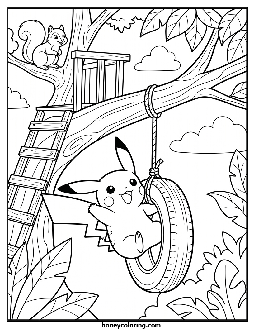 Pikachu Printable Coloring Page