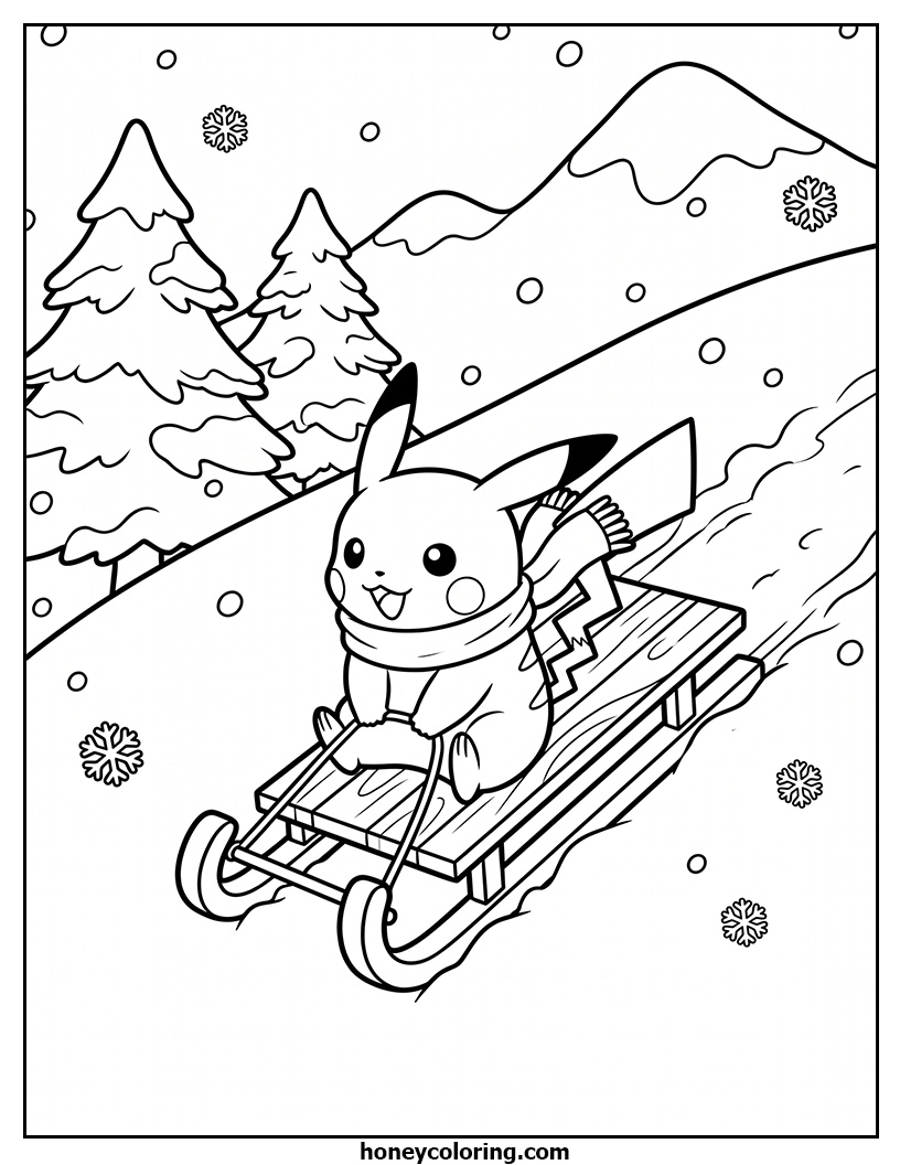 Pikachu Printable Coloring Sheet