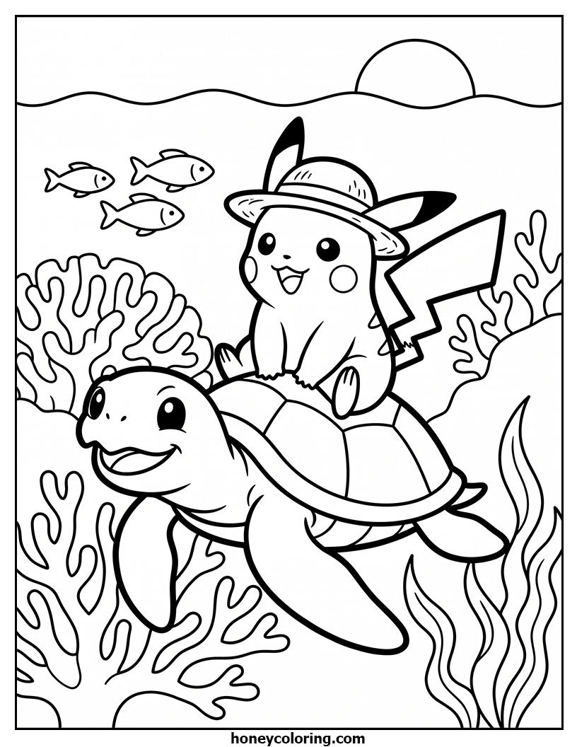 Pikachu Printable Drawing